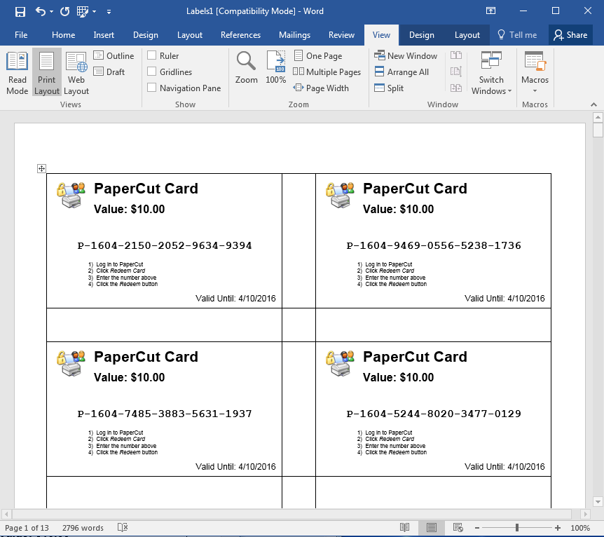 Create new cards